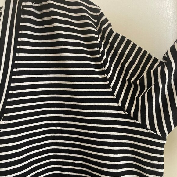 Coolibar Catalina Beach CoverUp Swim Dress UPF 50+ Black & White Striped Hood XL - Picture 12 of 12